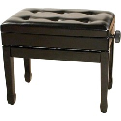 Stagg Highgloss Black Piano Stool With Black Velvet Covering Black