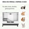 SKYONE 2-Tier Small Animal Habitat: Mobile Bunny Cage with Wheels, Removable Tray, Platform & Ramp - 3 of 4