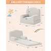 Kids Couch, 2-in-1 Convertible Toddler Sofa Chair, Fold Out Lounger Bed, Soft Teddy Fleece for Playroom, Nursery, Birthday Gift - 3 of 4