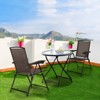 Tangkula Set of 2 Folding Sling Chairs Steel Armrest Patio Garden Pool Adjustable Back - 3 of 4