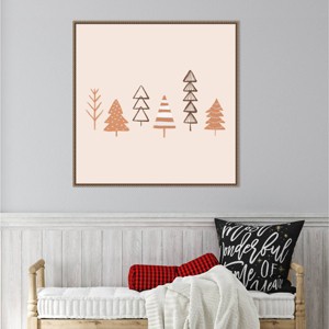 Amanti Art 30"x30" Winter Trees Illustration by Orara Studio Framed Canvas Wall Art Print - 1 of 4