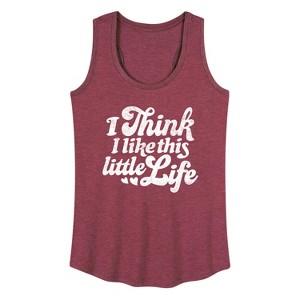 Women's - Instant Message - I Think I Like This Little Life Graphic Racerback Tank - 1 of 4