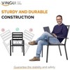 VINGLI Outdoor Dining Chairs Set of 4, Metal Frame Patio Chairs with Armrests, Patio Dining Chairs Garden Chairs for Yard, Front Porch and Deck, Black - 3 of 4