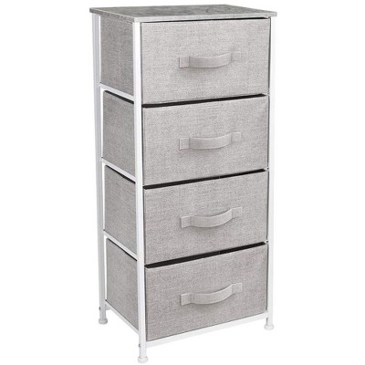 Sorbus 4 Drawers Chest Nightstand - Storage for Closet, Home, College Dorm - Features Steel Frame, Wood Top, & Fabric Bins