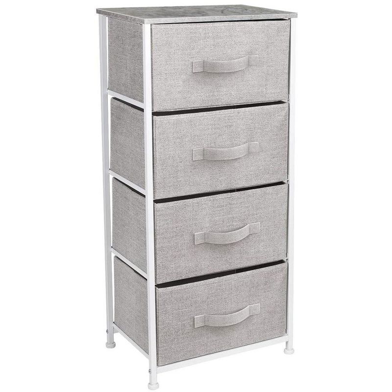 Sorbus 4 Drawers Chest Nightstand - Storage for Closet, Home, College Dorm - Features Steel Frame, Wood Top, & Fabric Bins, 1 of 6