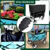 YONWAY Collapsible Foldable Beach Wagon Cart with Strapping System and 3pcs Plastic Liner Bag,Loading Capacity 360lbs for Camping Shopping - 4 of 4