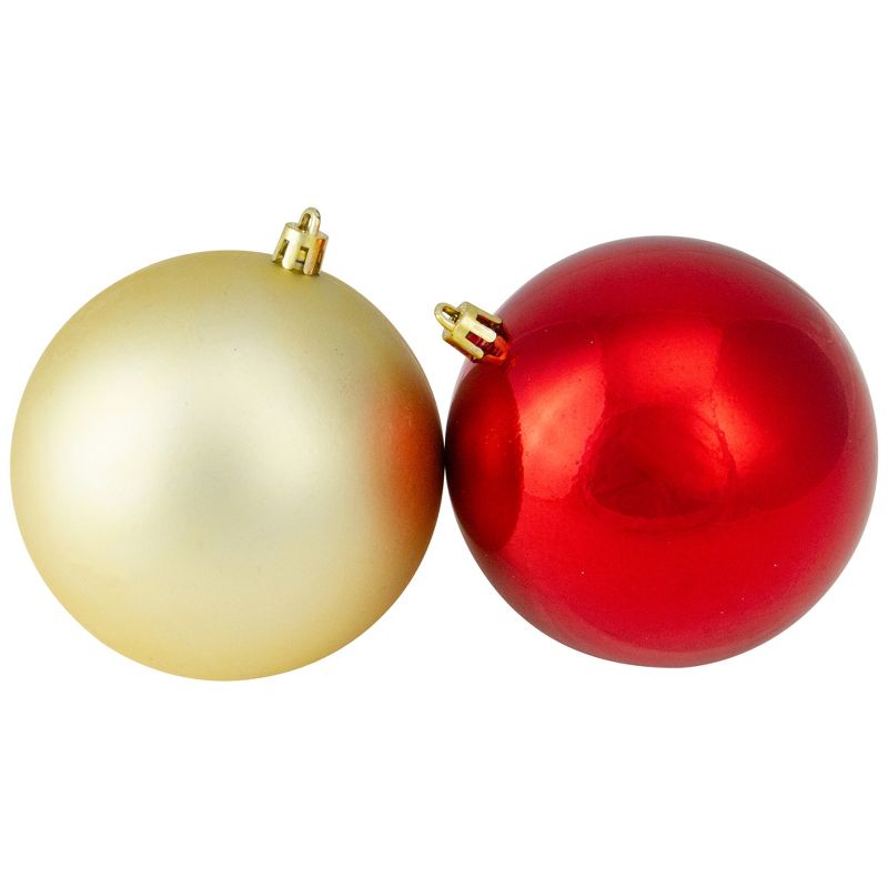Northlight 50ct Shatterproof 2-Finish Christmas Ball Ornament Set 4” - Red/SilverGreen/Blue, 3 of 8