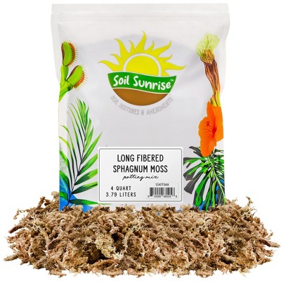 Soil Sunrise Long Fibered Sphagnum Peat Moss, for Orchid, Carnivorous Plant, Terrariums