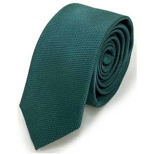 Men's Solid Color Microfiber Poly Woven Slim 2.25 Inch Wide And 57 Inch Long Necktie - 1 of 4