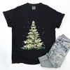 Watercolor Christmas Tree Sparkle - Womens Garment Dyed Tee - 3 of 4