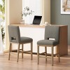 Modern Upholstered Counter Stool Set of 2 with Sturdy Wooden Legs, Comfortable Fabric Seating for Kitchen Island or Dining Room – The Pop Home - 3 of 4