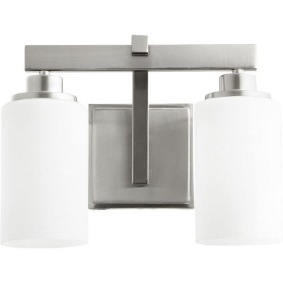 Quorum Lighting Lancaster Glass Satin Nickel 2-Light Wall Sconce