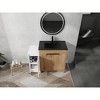 Vynxaria 42 in. Single Freestanding White Glossy Imitation Oak Plywood Bath Vanity with Black Basin Top KD-PACKING Ready to Assemble - 2 of 4