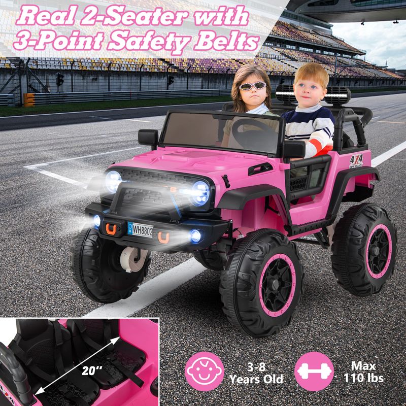 Costway 24V 2 Seater Kids Ride on Truck 2WD/4WD Battery Powered Vehicle Toddler Powerful Car with Remote Control, 4 of 9