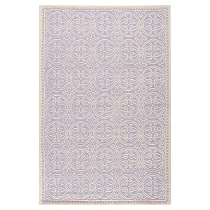 Lavender/Ivory Geometric Tufted Area Rug 6