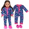 Sophia’s Hot Cocoa Pajama Onesie with Fuzzy Slippers for 18” Dolls, Navy/Hot Pink - 4 of 4