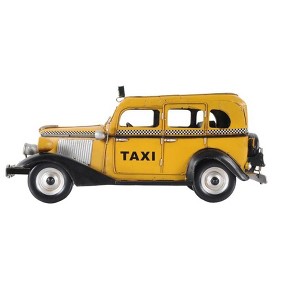 HomeRoots 14" Yellow Checker Taxi Cab Model Sculpture - 1 of 4