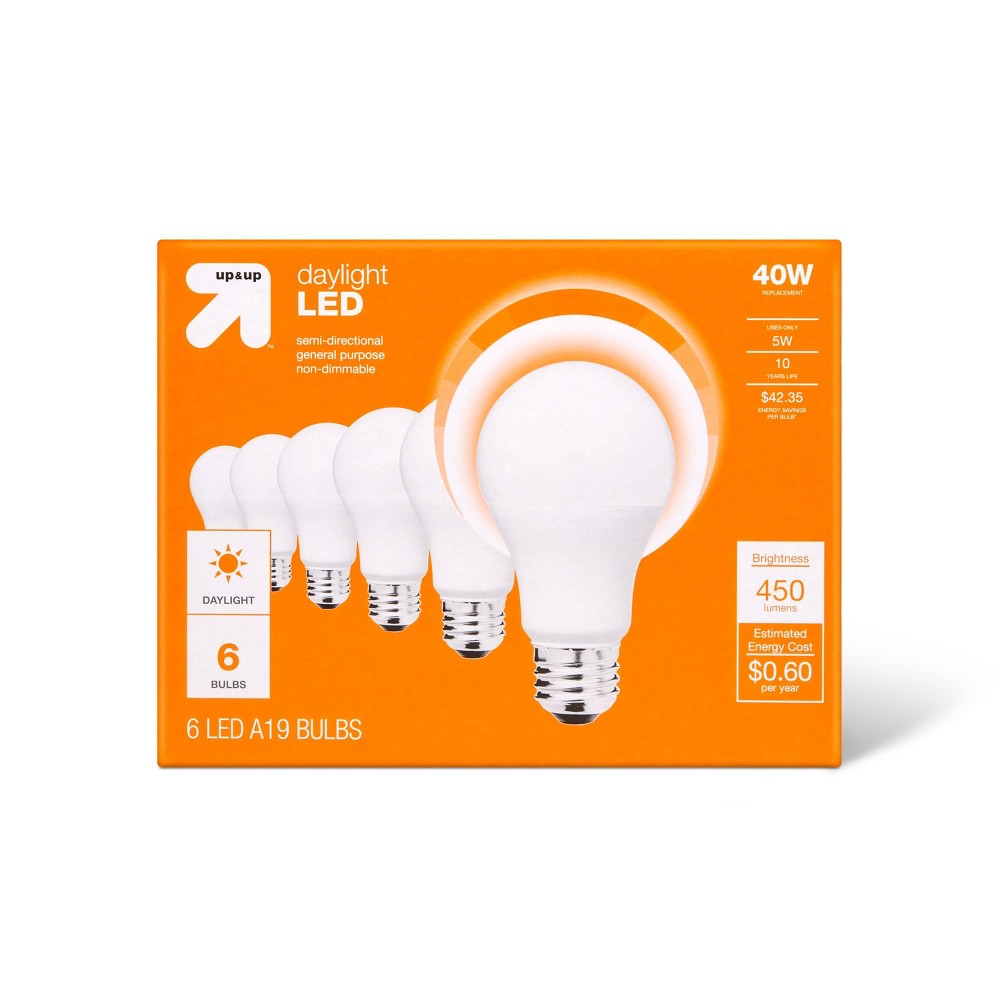 Photos - Light Bulb LED 40W 6pk Daylight CA  - up & up™