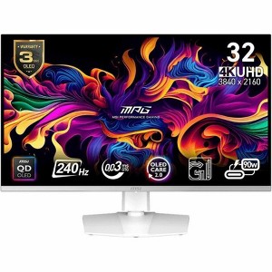 MSI MPG 321CURX QD-OLED 32-inch 3840 x 2160 (UHD) Computer Monitor, 240Hz, Adaptive-Synch, HDMI, DP Port, VESA Mountable, Tilt, Speaker, 0.03ms, Black - 1 of 4