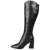 Journee Signature Women's Genuine Leather Laila Almond Toe Inside Zip Knee High Boots - 2 of 4