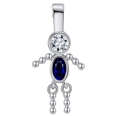 Baby Boy Birthstone Charm for Mom |Girl Birthday Kids for Family Tree Grandma Grandkids Necklace by Ginger Lyne CZ  Sterling Silver