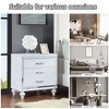 Modern Nightstands With Mirrored Frame, Bedside Table With 3 Storage Drawers, Multifunctional Side Table For Living Room Bedroom Small Spaces - 3 of 4