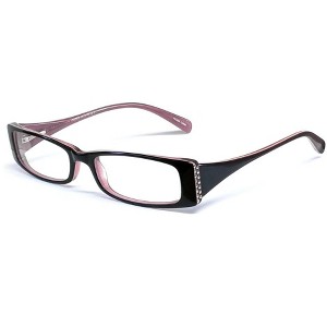 Calabria Vivid 652 Designer Reading Glasses Black-Pink-Crystals CHOOSE STRENGTH - 1 of 1