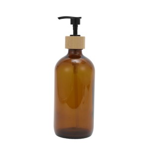 Unique Bargains Round Bottom Soap Dispenser 16.91oz Brown Black 1 Pc - 1 of 4