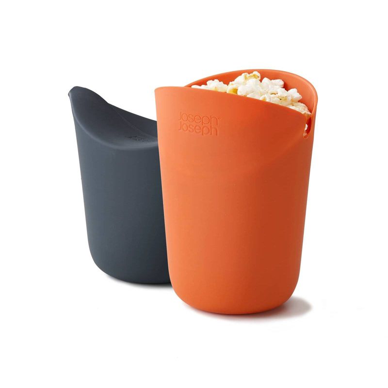 Joseph Joseph Set of 2M-Cuisine Single Serve Popcorn Maker Orange/Gray, 1 of 9