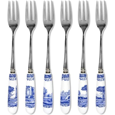 Spode Blue Italian Pastry Forks 6" (Set of 6)