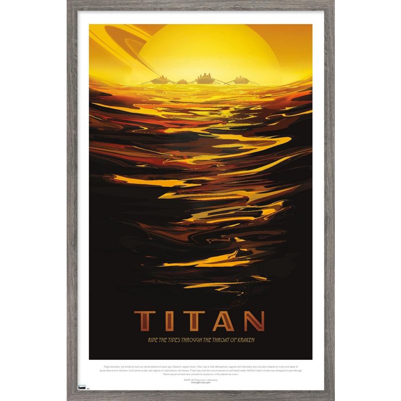Trends International NASA - Titan Travel Poster Framed Wall Poster Prints, 1 of 7