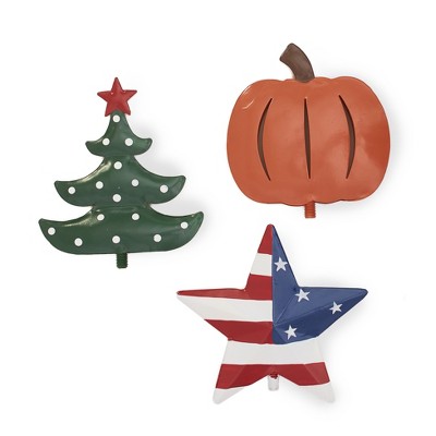 Lakeside Interchangeable Seasonal Icons - Christmas Tree, Pumpkin, Patriotic Star