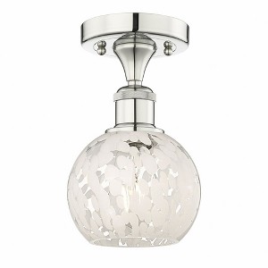 White Mouchette - 1 Light Semi-Flush Mount In Modern Style-8.13 Inches Tall and 6 Inches Wide - 1 of 1