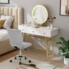 Costway Armless Faux Fur Leisure Office Chair Adjustable Swivel Task Chair - 2 of 4