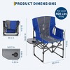 2 PCS Outdoor Portable Folding Camping Chair, Director Chair with Aluminum Side Table & Pocket for Sports, Picnic, Beach, Fishing, Blue - 2 of 4