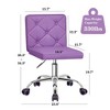 VECELO PU Leather Armless Office Chair, Adjustable Height & 360° Rolling Swivel for Home or Office - 3 of 4