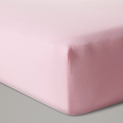 pink fitted cot sheet