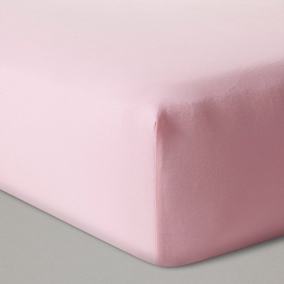 pink fitted crib sheet