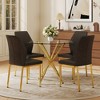 5-Piece Dining Set with Round Tempered Glass Table and 4 Armless Chairs - 3 of 4