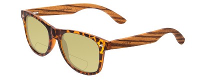 Coyote Woodie Polarized Sun Or Bi-focal Sunglasses Black Brown Bamboo, Blue  Mirror +2.50 : Target