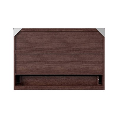 Burnt Amber Queen Murphy Bed Chest with Charging Drawer