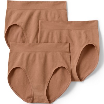 Lands' End Women's Seamless High Rise Brief Underwear - 3 Pack - X Large -  Warm Tawny Brown 3pk : Target