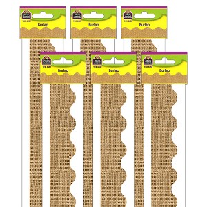 Teacher Created Resources® Burlap Design Scalloped Border Trim, 35 Feet Per Pack, 6 Packs - 1 of 2
