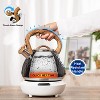 Itopfox Tea Kettle with Wood Handle, Loud Whistling Stainless Steel Teapot for Stovetops, Diamond Design, 2.7-Quart Black - 3 of 4
