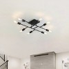 Dewdrop 8-Light Modern Flush Mount Ceiling Light, Black Industrial Crossbar Fixture for Living Room - 3 of 4