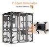70" Large Wooden Cat Cage with Roof, Multi-Level Cat House with 4 Platforms, Hammock & Scratching Post - 3 of 4