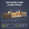 NicBex TV Stand for 71 Inch TV with LED Lights and 2 Storage Cabinets,TV Entertainment Center,Modern TV Console Table for Living Room,Oak - 3 of 4