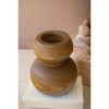 Hand Carved Wooden Vase Set of Four – 10.75" Tall Natural Decor by Kalalou - 3 of 4