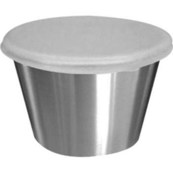 TableCraft Silver ABS/Stainless Steel Dipping Cups w/Lids 2.5 oz Pack of 6