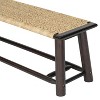 Vynxaria Farmhouse Modern Rattan Bench - 59" Indoor & Outdoor Seating - 3 of 4